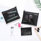 Nylon Bags Mesh Cosmetic Bag Custom Black Nylon Make Up Bags Mesh Cosmetic Bag Sets