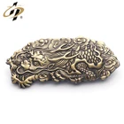 Custom zinc alloy 3D bronze dragon metal button buckle badge