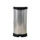 Outdoor stainless steel effect plastic waste container bin trash can