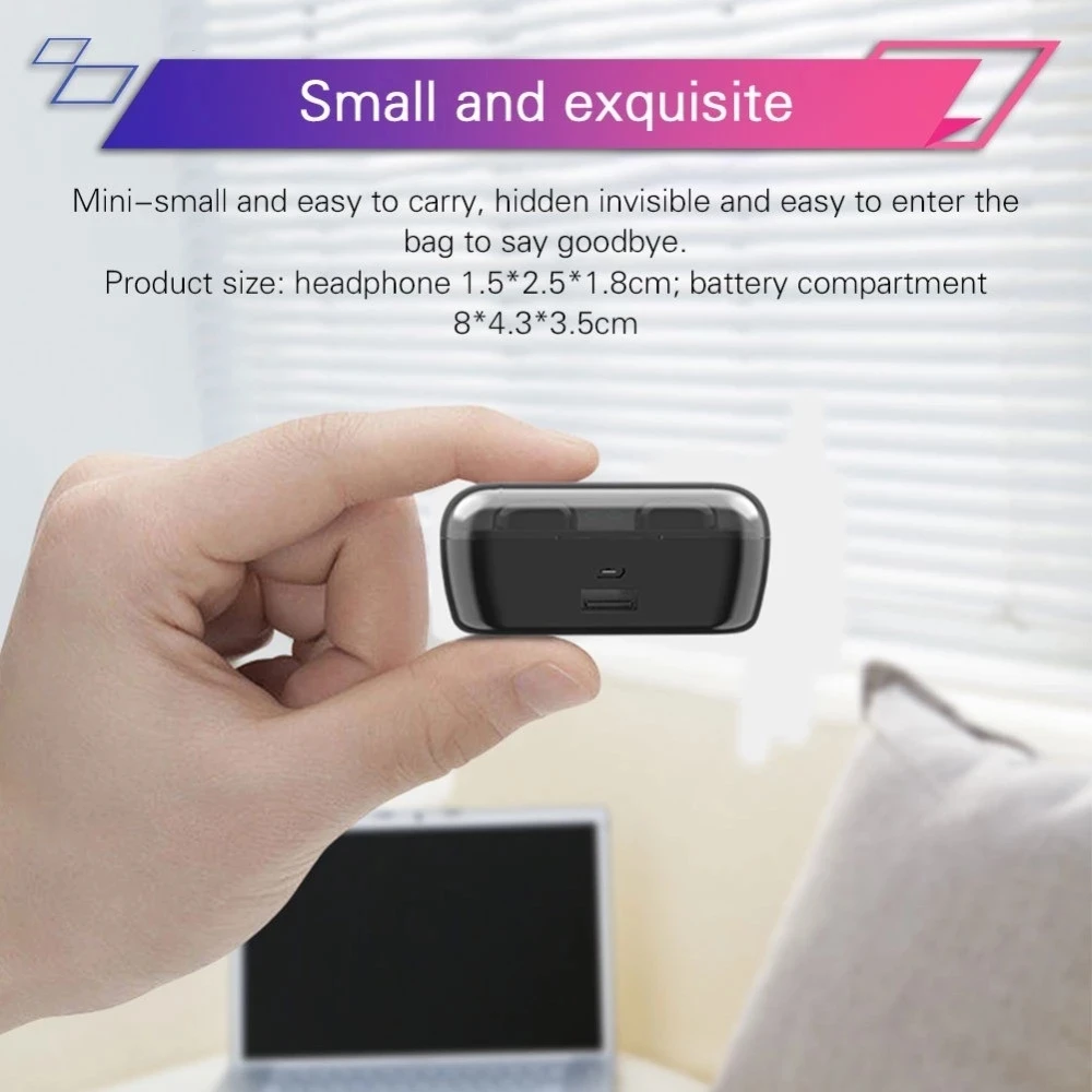 G6S Bluetooth Earphones TWS Headphones 8D Stereo Sport Wireless Earbuds Waterproof Earpeices Wireless Charging 3500mAh chargebox - ANKUX.COM
