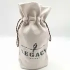 Customize logo Canvas wine bag drawstring bottle bag