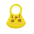 Melikey food grade silicone soft silicon bib baby waterproof with food catcher baby silicone bib