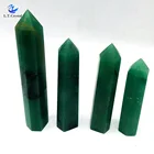 High quality natural quartz crystal wands green aventurine crystal point crystal quartz magic wand