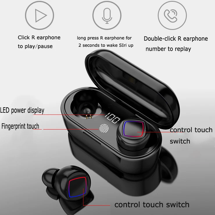 Wireless Bluetooth Headphone Earphone, 12 Hour Mini IPX7 Waterproof Ture Stereo Earbuds - ANKUX.COM