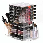 Rotatable custom clear high end counter acrylic lipstick display rack used in cosmetic sales