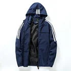 Wholesale Custom Polyester Nylon Plain Printed Black Zip Pullover Mens Coat Windbreaker Jacket