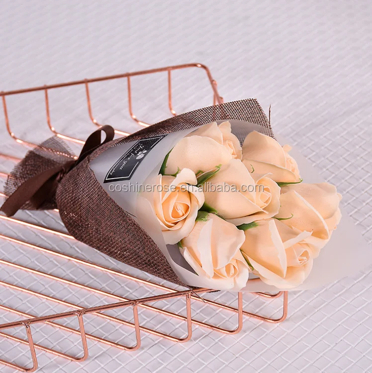 products description   classic 7 rose flower bouquet soap