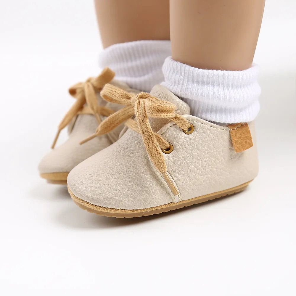 2020 Leisure Style Pure Color Antiskid TPR Sole Baby Shoes New Born Walking Baby Shoes factory