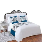 Wholesale New Luxury White Wedding Bedding Set for Hotel, Bed Sheet for Cotton Fabric