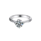 Elegant Classic Real Moissanite Diamond 925 Sterling Silver Finger Rings Jewelry Rings Engagement Wedding Rings For Women
