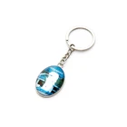 Wholesale Customized ellipse printing 3D shaped Gift Crystal key ring gift Crystal alloy key chain