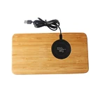 Desktop Charger Wireless Charger Clean Desktop Easy Storage Bamboo Design 5W Wireless Charger