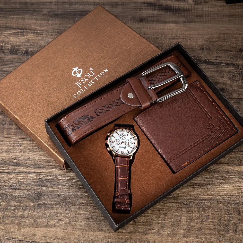 set men watches wallet belt fashion business gift sets for me