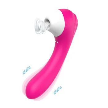 USB chargeable vibrating and sucking vibrator sucker for female masturbation
