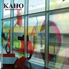 Chinese Tempered Art Stained Silkscreen Printing Glass Sliding Door For Store