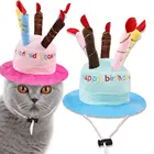 Cute pet changing hat birthday cake hat wearing cute pet cat dog hat