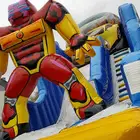 City Slide Car Dry Slide Red Metal Superhero City Car Inflatable Dry Slide For Sale