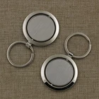 Custom Oval Round Spin SpinningKeychain Car Keychain Keyring Metal With Logo