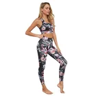 Ptsports printed yoga sets custom sports bra and legging set yoga set active wear
