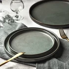 Dishes New Design Color Porcelain Ceramic Plate Nordic Rustic Hotel Restaurant Dinnerware Set Dishes Plate