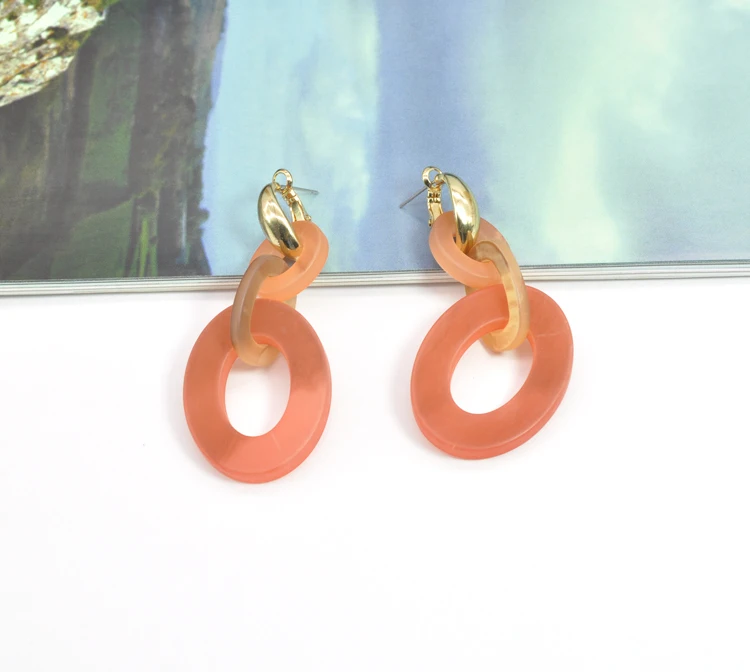 Wholesale hypoallergenic clip on jewelry acrylic resin new 2020 fall earrings