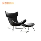 European modern style black leather recliner lounge chair for living room