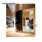 Commercial Modern Used Stainless Steel Metal Showcase Wall Bar Wine Display Glass Cabinet In Malaysia