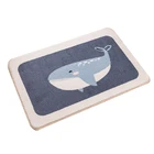 Light Pink Soft Floor Carpet for Kids Animal Print Carpet Tiles for Playing Room Washable Bath Mats