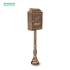 2019 HOT SALE European style decorative metal letter box copper mailbox with post