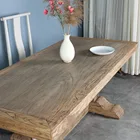 Dinning Table Antique Wood Table Chinese Antique Vintage Rustic Natural Original Recycle Wood Slabs Dinning Table Set