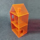 Orange Customized Shopping Mall Prop Design Use Transparent Orange Acrylic Floor Display Stands