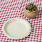 Dishes Plates Plate Bagasse Plates Bagasse Paper Pulp Plate Compostable Sugarcane 9" Plate Dinner Plate Sets