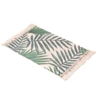 Bohemian mediterranean woven mat bathroom living room study bedroom carpet machine woven rug leaves printing rug washable