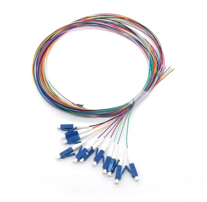 Fiber Optic Bundle Pigtail Lc Upc Connector 12 Color 0 9mm Sm Ftth