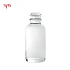 30ml/1oz Clear frosted glass boston round bottle with G.P.I 20-400 Neck finish