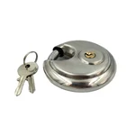 90mm special 1.5mm thickness 201 stainless steel discus padlock brass cylinder lock