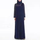 Dubai Abaya Kaftan New Style Muslim Dress Veil Fabric Middle Eastern Robe Islamic Long Dress Lace