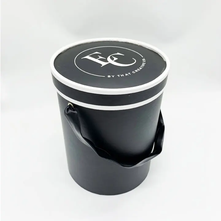 custom round shape paper packaging black gift boxes with logo