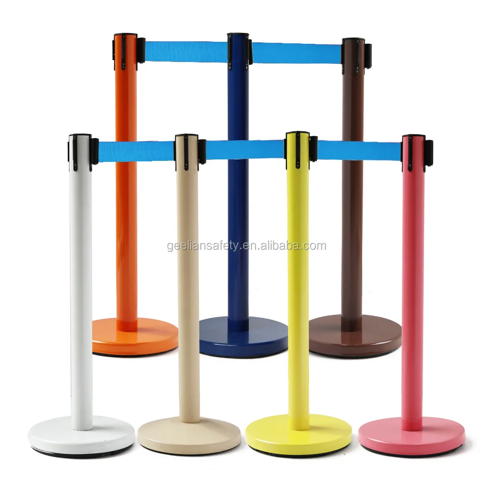 Retractable Belt Queue Line Stand Rope Barrier Crowd Control