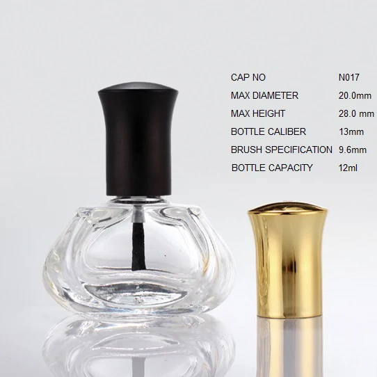 custom design refillable 12ml transparent make up gel empty nail polish bottle