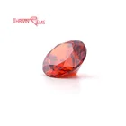 thriving gems high quality lab diamond round shape ruby orange red cubic zirconia stone for ring