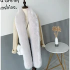Long scarf women winter faux fur fox fur warm shawl plush scarf with texture HY080207