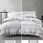 KAERFU Reversible Plaid Duvet Cover Cotton King Simple Style Bedding Set