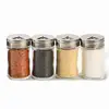 Durable Stainless Steel Lid Condiment Pot Seasoning Bottle Glass Kitchen Supplies spice rack salt pepper shakers jar container