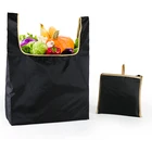 Fashion Foldable Reusable Ripstop Nylon Polyester Shopping Tote Bag Fits in Pocket Eco Friendly Waterproof