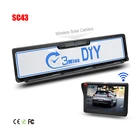 2020 New Design WSE43 DIY CE 170 Degree Car Wireless European License Plate Solar Battery Car Wireless Camera Reversing Aid