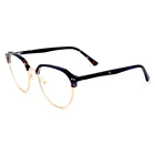 Designers classic half rimless acetate metal optical eyeglasses frames