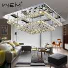modern fashion design High Quality ceiling lighting 2 Layer Square Crystal Led pendant Ceiling Light for hotel