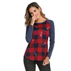 Women Plaid Long Sleeve Blouses Shirt up Shirt Tunic Casual Tops Plus Size