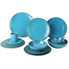 Wholesale Favorable Price Colorful Blue Print Melamine Dinnerware Sets, Food Safety Colorful Plastic Dinner Set